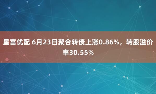 星富优配 6月23日聚合转债上涨0.86%，转股溢价率30.55%